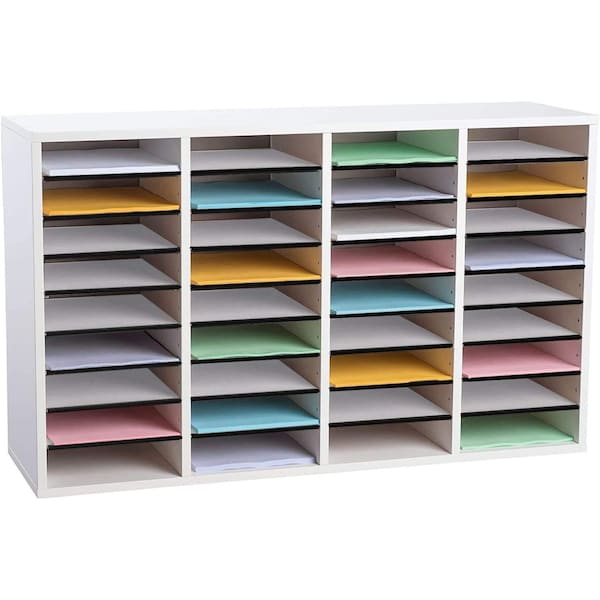 Adiroffice White, MDF Wood, 11.8 in W, 23.9 in L, 39.3 in D ADI500-36-WHI-MK - main